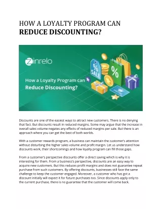 how a loyalty program can reduce discounting