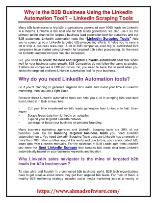 why is the b2b business using the linkedin