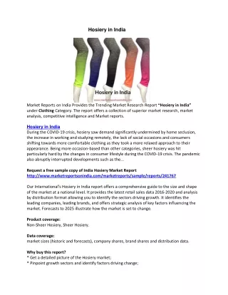 hosiery in india