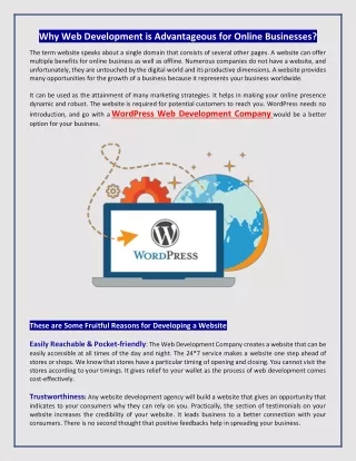 Why Web Development is Advantageous for Online Businesses
