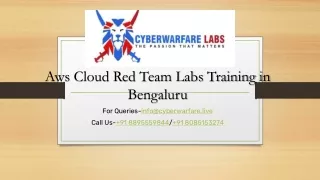Aws Cloud Red Team Labs Training in bengaluru