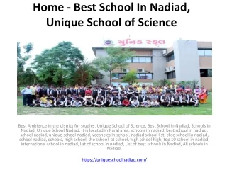 Home - Best School In Nadiad, Unique School of Science