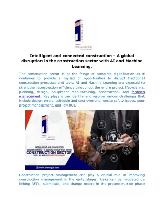 intelligent and connected construction a global