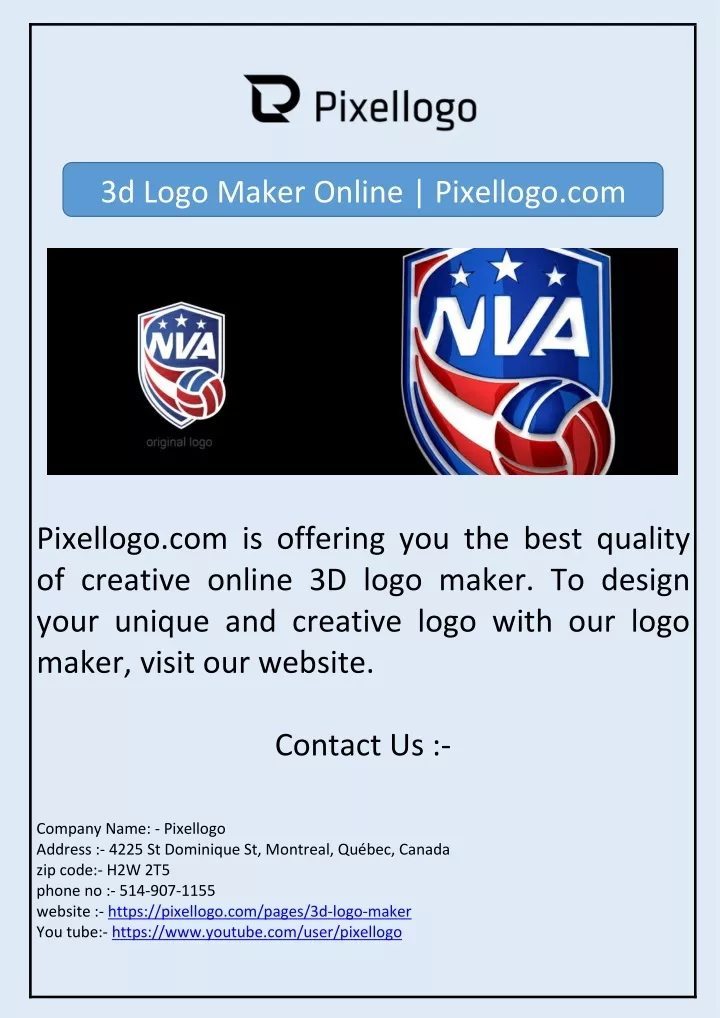 3d logo maker online pixellogo com