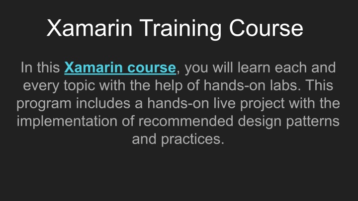 xamarin training course