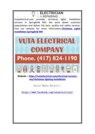 vutaelectrical com provides christmas lights