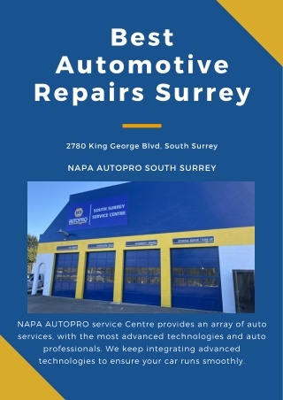 Automotive Repairs Surrey - NAPA AUTOPRO South Surrey