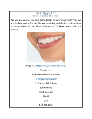 Dentist North Charleston SC | Acuityortho.com