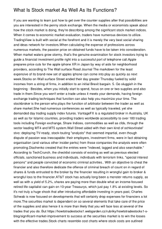 what is stock market as well as its functions