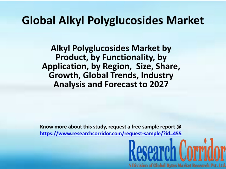 global alkyl polyglucosides market