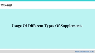 Usage Of Different Types Of Supplements 