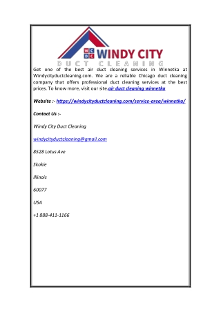 Cheap Air Duct Cleaning Winnetka | Windy City