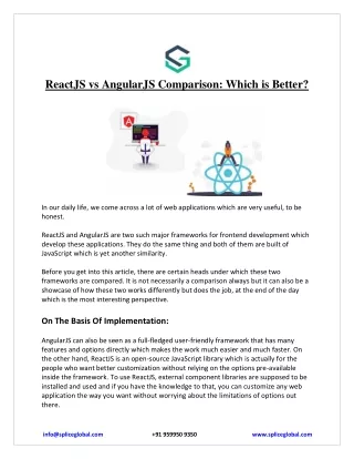 reactjs vs angularjs comparison which is better