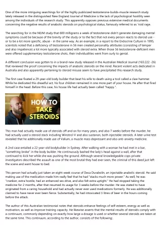 The Impacts of Steroid Use
