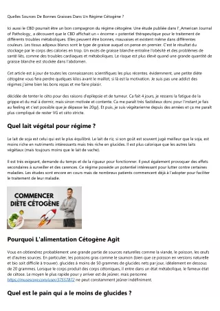 Regime Cetogene Quelle Huile