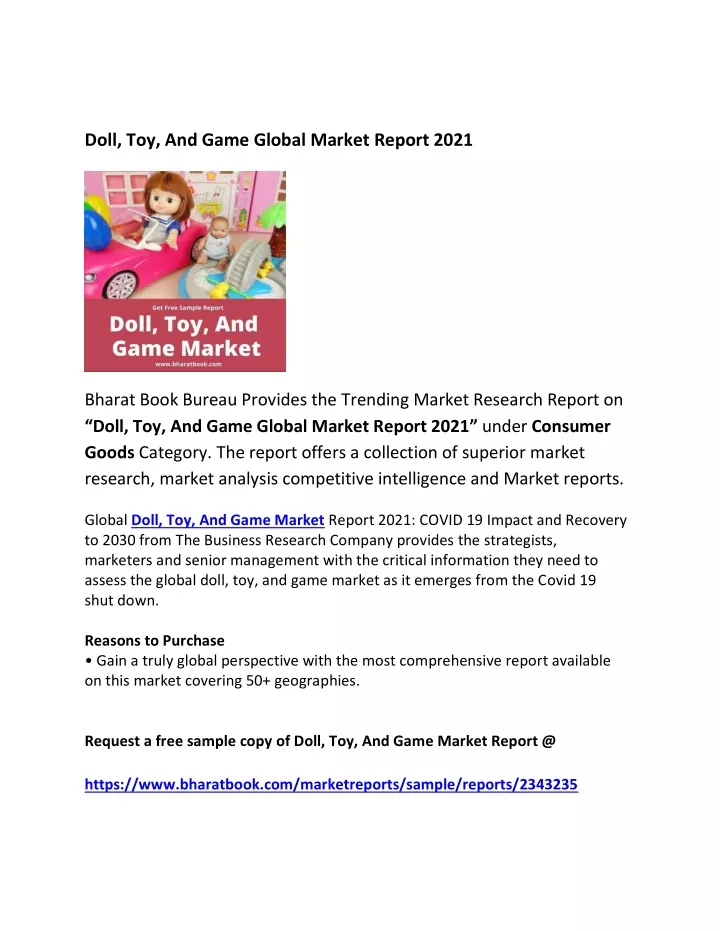 doll toy and game global market report 2021