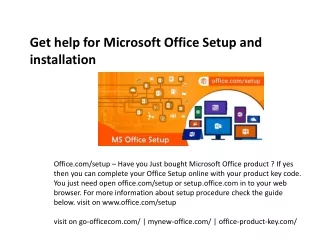 get help for microsoft office setup