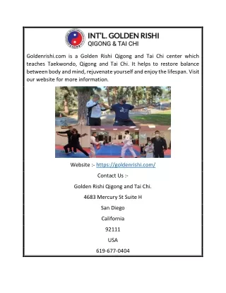 San Diego | Golden Rishi Qigong and Tai Chi