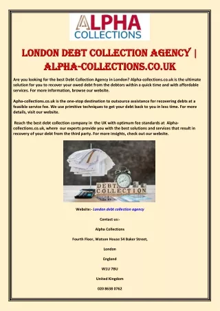 London Debt Collection Agency | Alpha-collections.co.uk