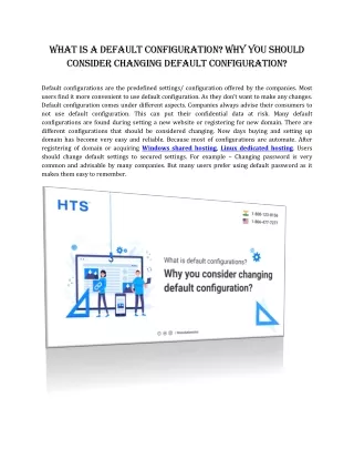 what is a default configuration why you should