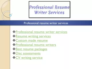 professional resume writer services