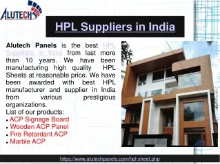 HPL Suppliers in India