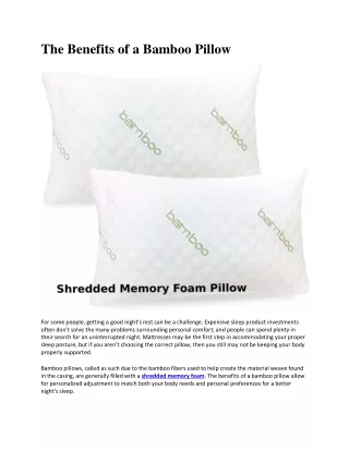 the benefits of a bamboo pillow
