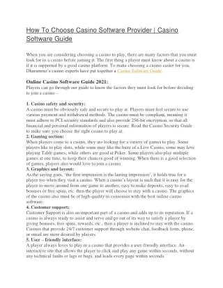 How To Choose Casino Software Provider | Casino Software Guide 2021