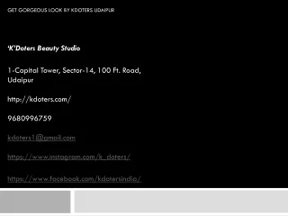 get gorgeous look by kdoters udaipur