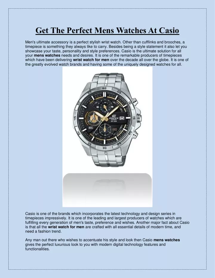get the perfect mens watches at casio