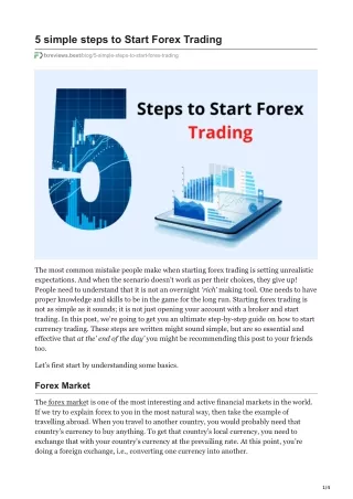 5 simple steps to start forex trading