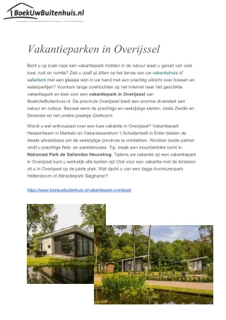 vakantieparken in overijssel