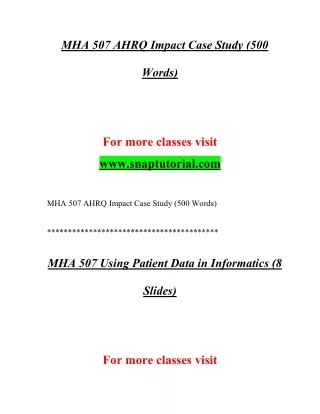 mha 507 ahrq impact case study 500