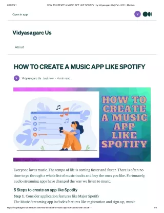 HOW TO CREATE A MUSIC APP LIKE SPOTIFY