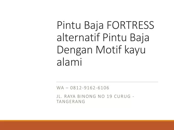 pintu baja fortress alternatif pintu baja dengan motif kayu alami