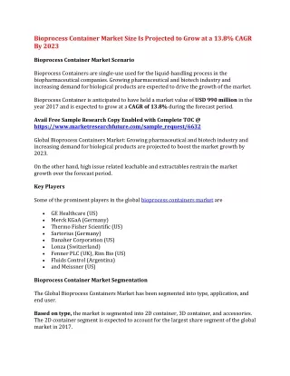 bioprocess container market size is projected
