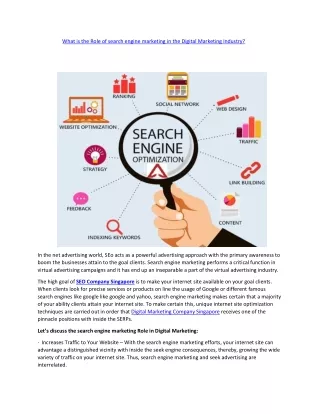 what is the role of search engine marketing