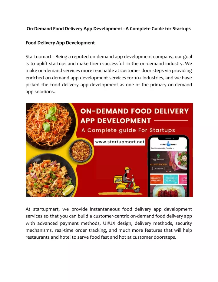 PPT - On Demand Food Delivery App Development A Complete Guide for ...