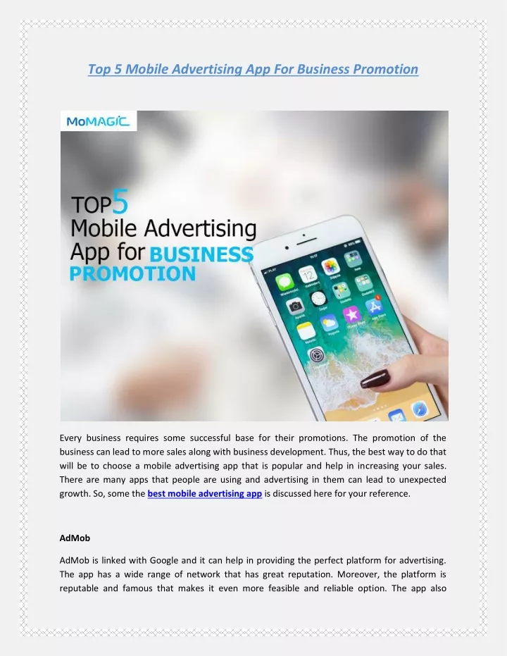 top 5 mobile advertising app for business
