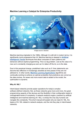 machine learning a catalyst for enterprise