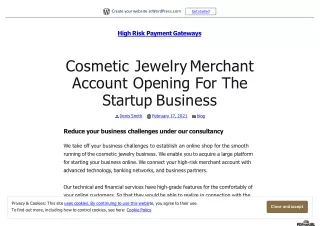 Cosmetic Jewelry Merchant Account Opening For The Startup Business