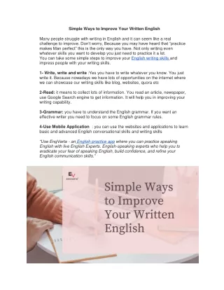 simple ways to improve your written english many