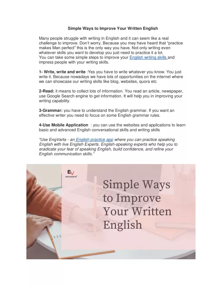 PPT - Simple Ways To Improve Your Written English PowerPoint ...