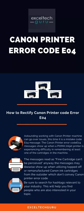 The Canon print code error e04