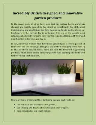 incredibly british designed and innovative garden products