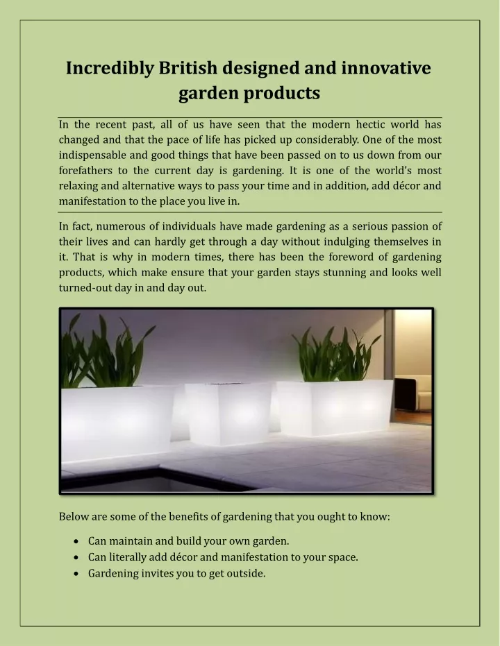 incredibly british designed and innovative garden products