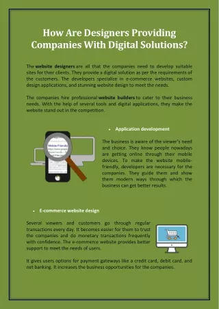 how are designers providing companies with