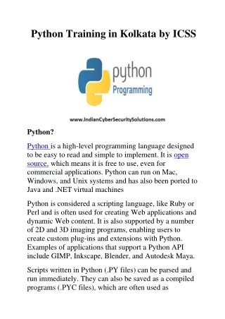 python training in kolkata by icss