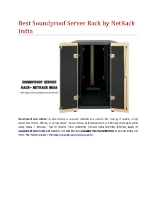 best soundproof server rack by netrack india