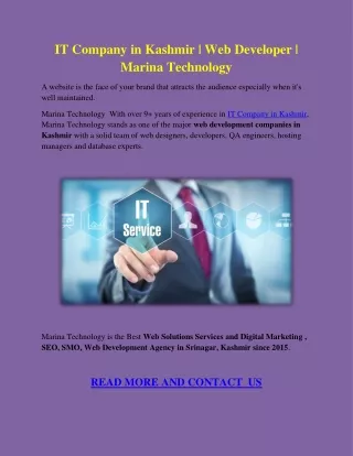 IT Company in Kashmir | Web Developer | Marina Technology